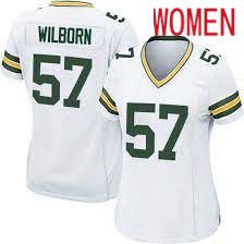 Women Green Bay Packers #57 Ray Wilborn White Nike Game NFL Jersey